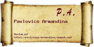 Pavlovics Armandina névjegykártya
